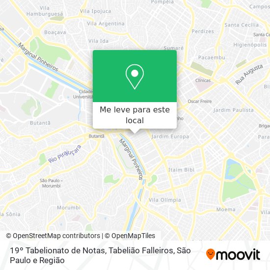 19º Tabelionato de Notas, Tabelião Falleiros mapa