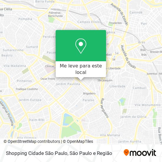 Shopping Cidade São Paulo mapa
