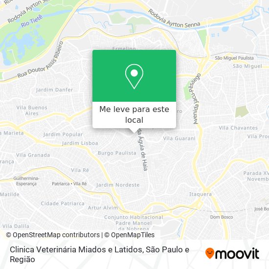 Clinica Veterinária Miados e Latidos mapa