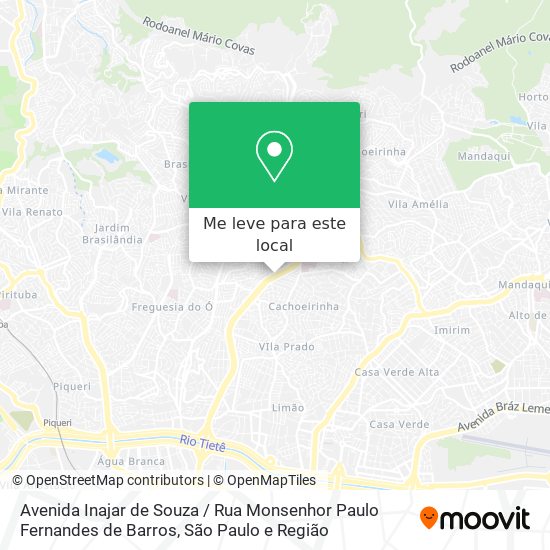 Avenida Inajar de Souza / Rua Monsenhor Paulo Fernandes de Barros mapa