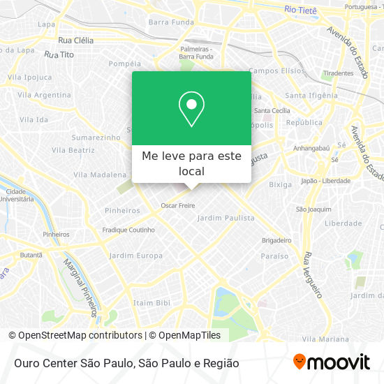 Ouro Center São Paulo mapa