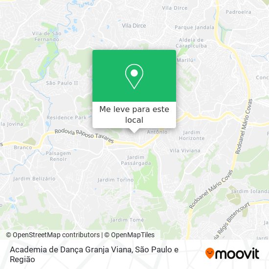 Academia de Dança Granja Viana mapa