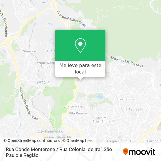 Rua Conde Monterone / Rua Colonial de Iraí mapa