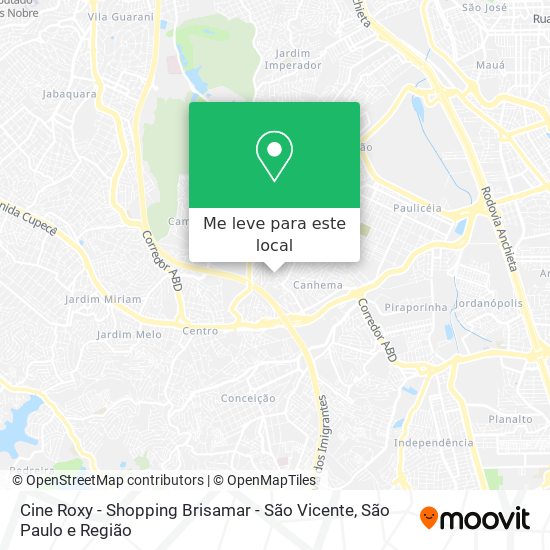Cine Roxy - Shopping Brisamar - São Vicente mapa
