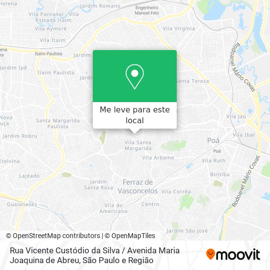 Rua Vicente Custódio da Silva / Avenida Maria Joaquina de Abreu mapa