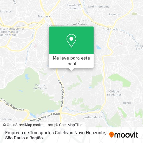 Empresa de Transportes Coletivos Novo Horizonte mapa