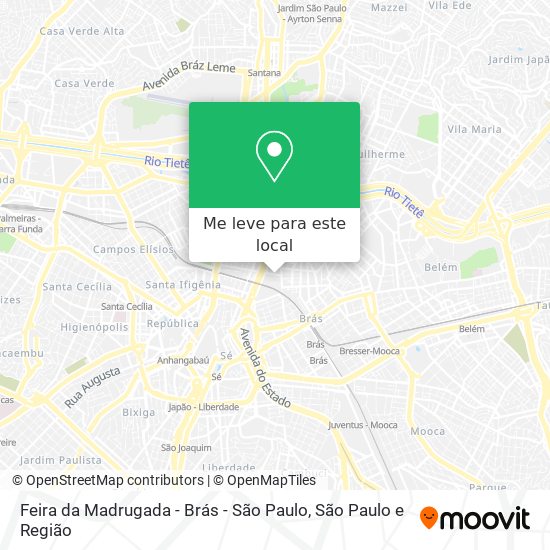 Feira da Madrugada - Brás - São Paulo mapa