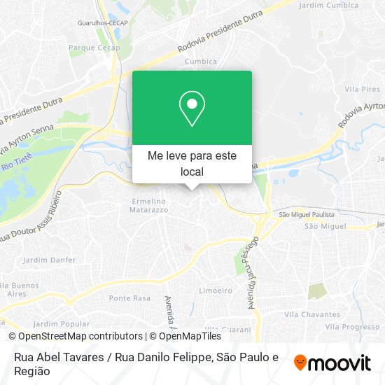 Rua Abel Tavares / Rua Danilo Felippe mapa