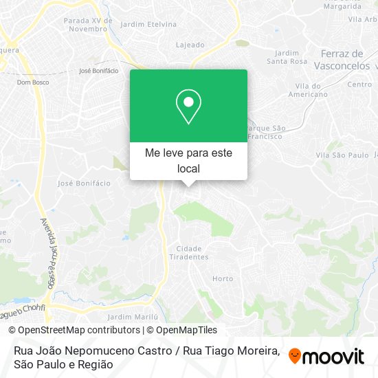 Rua João Nepomuceno Castro / Rua Tiago Moreira mapa