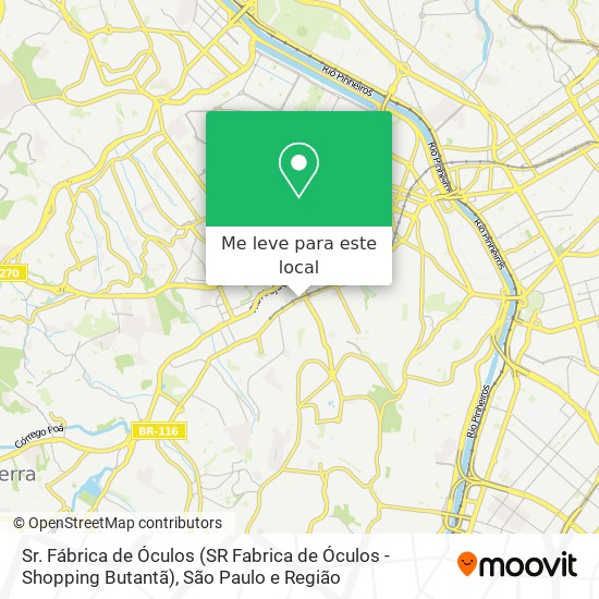 Sr. Fábrica de Óculos (SR Fabrica de Óculos - Shopping Butantã) mapa