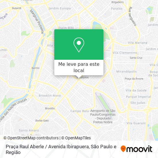 Praça Raul Aberle / Avenida Ibirapuera mapa