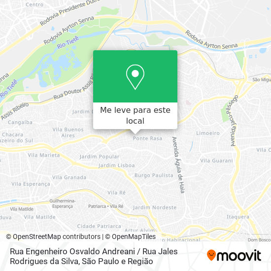 Rua Engenheiro Osvaldo Andreani / Rua Jales Rodrigues da Silva mapa