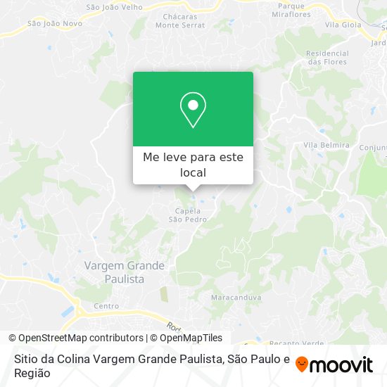 Sitio da Colina Vargem Grande Paulista mapa