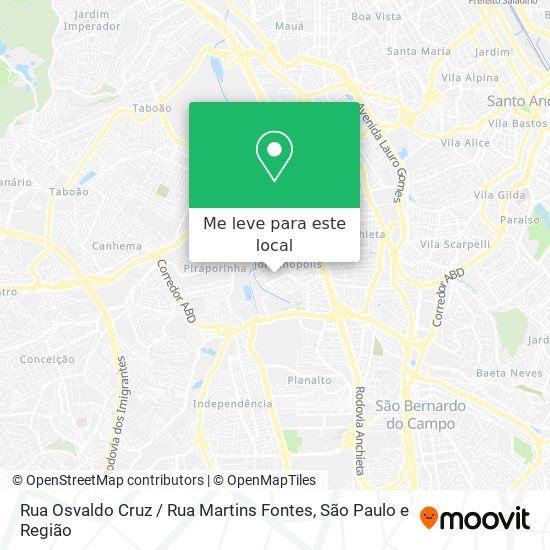 Rua Osvaldo Cruz / Rua Martins Fontes mapa