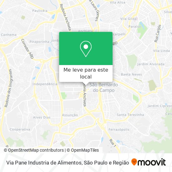 Via Pane Industria de Alimentos mapa