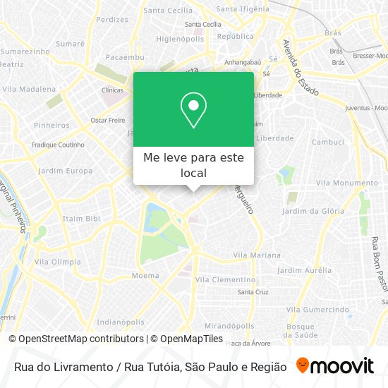 Rua do Livramento / Rua Tutóia mapa