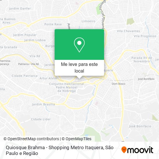 Quiosque Brahma - Shopping Metro Itaquera mapa