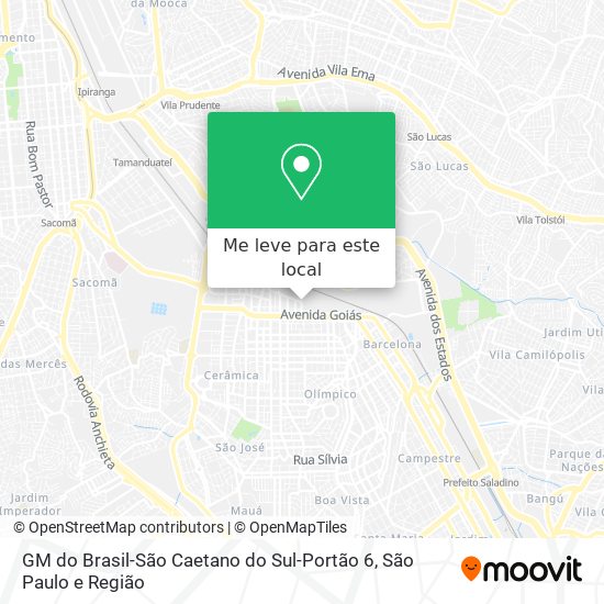 GM do Brasil-São Caetano do Sul-Portão 6 mapa