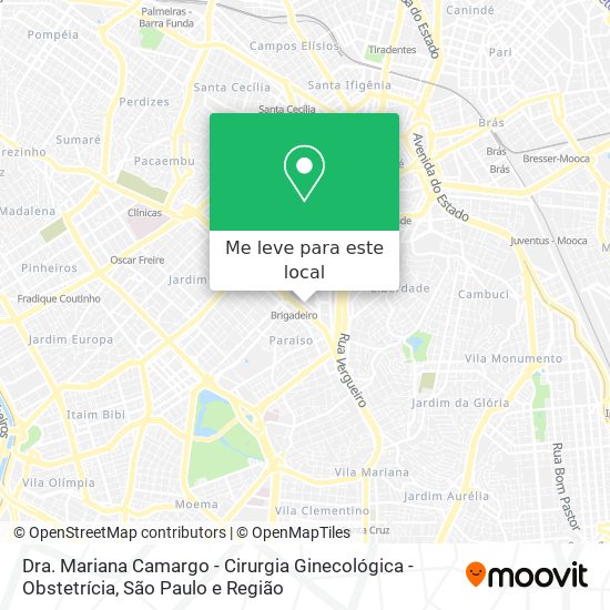 Dra. Mariana Camargo - Cirurgia Ginecológica - Obstetrícia mapa