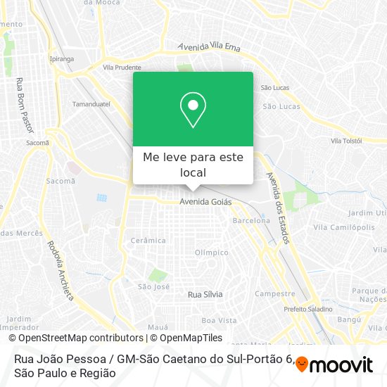 Rua João Pessoa / GM-São Caetano do Sul-Portão 6 mapa