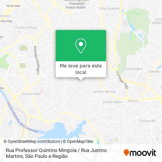 Rua Professor Quintino Mingoia / Rua Justino Martins mapa