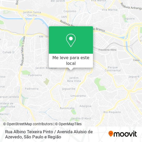 Rua Albino Teixeira Pinto / Avenida Aluísio de Azevedo mapa