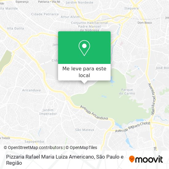 Pizzaria Rafael Maria Luiza Americano mapa