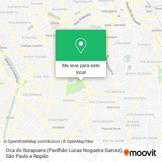 Oca do Ibirapuera (Pavilhão Lucas Nogueira Garcez) mapa