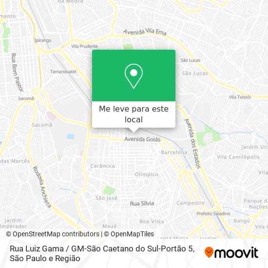 Rua Luiz Gama / GM-São Caetano do Sul-Portão 5 mapa