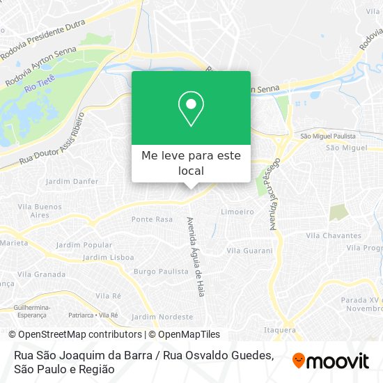 Rua São Joaquim da Barra / Rua Osvaldo Guedes mapa