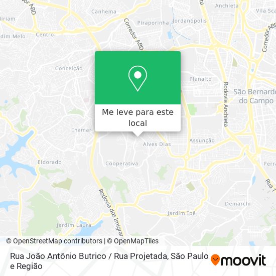 Rua João Antônio Butrico / Rua Projetada mapa