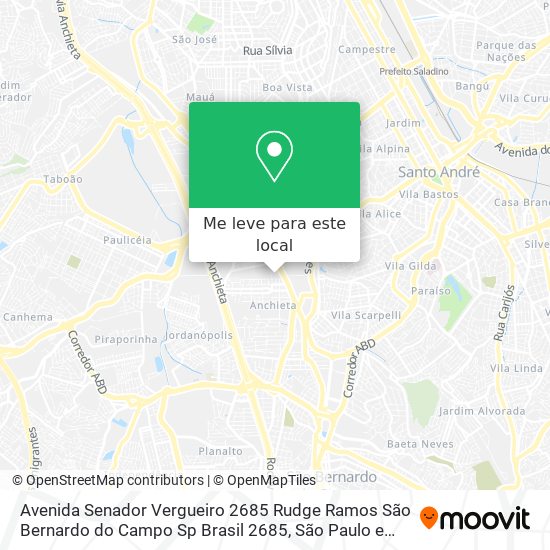 Avenida Senador Vergueiro  2685   Rudge Ramos  São Bernardo do Campo   Sp  Brasil 2685 mapa