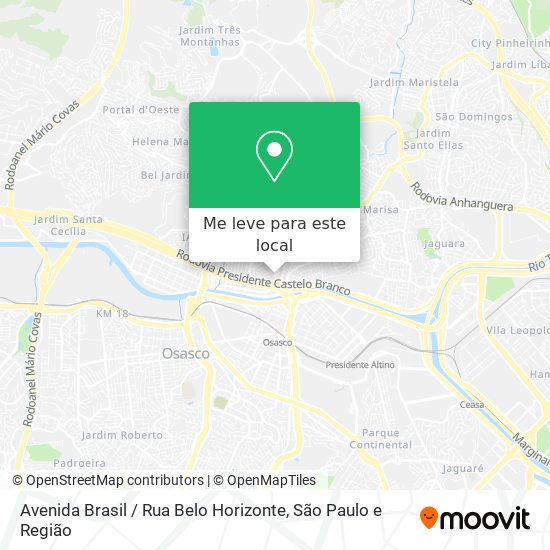 Avenida Brasil / Rua Belo Horizonte mapa