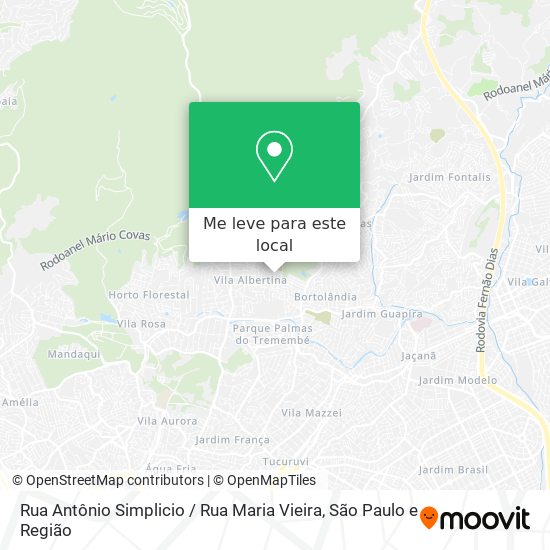 Rua Antônio Simplicio / Rua Maria Vieira mapa