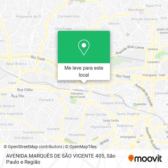 AVENIDA MARQUÊS DE SÃO VICENTE 405 mapa