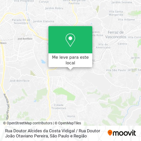 Rua Doutor Alcides da Costa Vidigal / Rua Doutor João Otaviano Pereira mapa