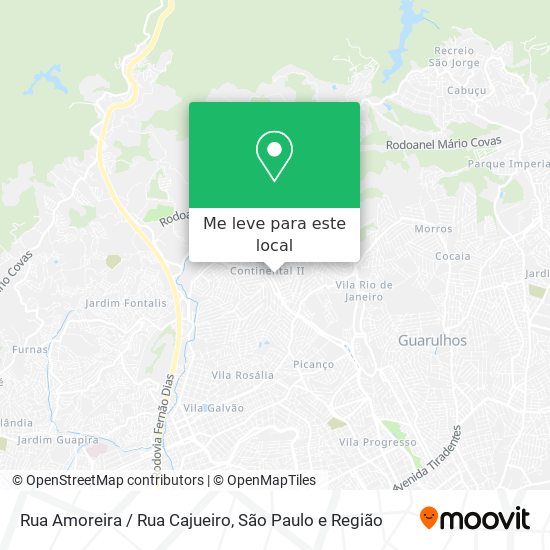 Rua Amoreira / Rua Cajueiro mapa