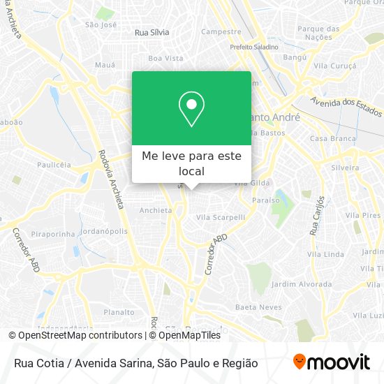 Rua Cotia / Avenida Sarina mapa