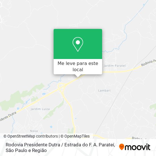Rodovia Presidente Dutra / Estrada do F. A. Parateí mapa