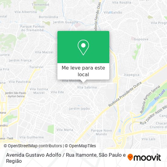 Avenida Gustavo Adolfo / Rua Itamonte mapa
