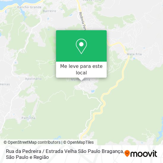 Rua da Pedreira / Estrada Velha São Paulo Bragança mapa