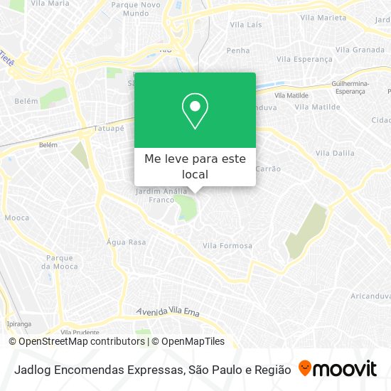 Jadlog Encomendas Expressas mapa
