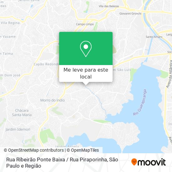 Rua Ribeirão Ponte Baixa / Rua Piraporinha mapa