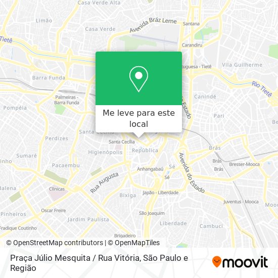 Praça Júlio Mesquita / Rua Vitória mapa