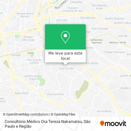 Consultório Médico Dra Tereza Nakamatsu mapa