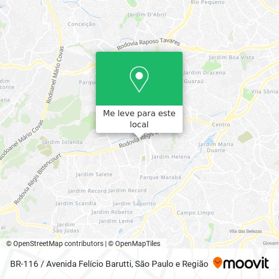 BR-116 / Avenida Felício Barutti mapa