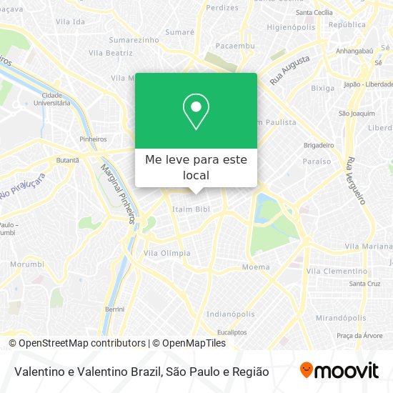 Como chegar até Valentino e Valentino Brazil em Itaim Bibi de Ônibus, Metrô  ou Trem?