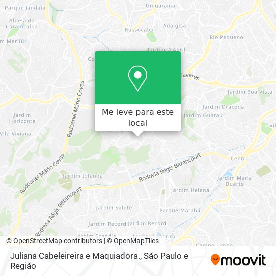 Juliana Cabeleireira e Maquiadora. mapa