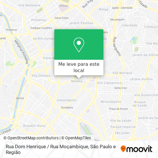Rua Dom Henrique / Rua Moçambique mapa