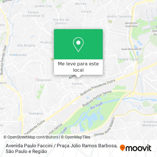 Avenida Paulo Faccini / Praça Júlio Ramos Barbosa mapa